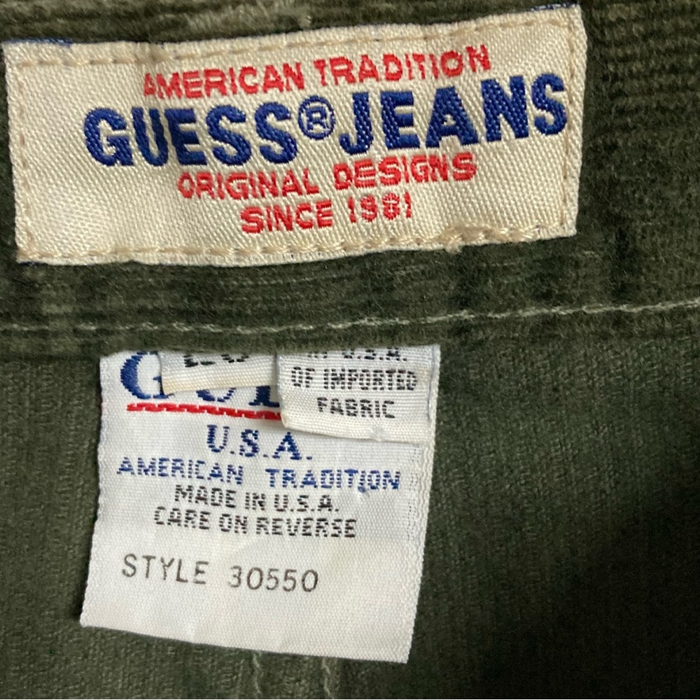 Guess Jeans Made in the USA Green Corduroy Mini Skirt, Size 29 - Picture 3 of 5